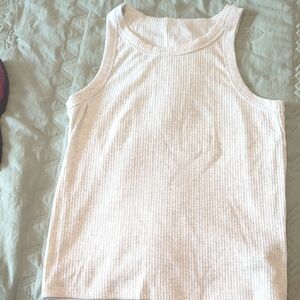 GAP Cream Ribbed High Neck Tank